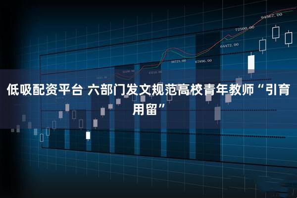 低吸配资平台 六部门发文规范高校青年教师“引育用留”