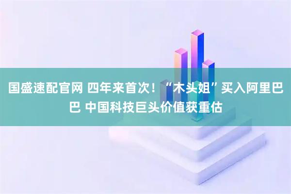 国盛速配官网 四年来首次！“木头姐”买入阿里巴巴 中国科技巨头价值获重估